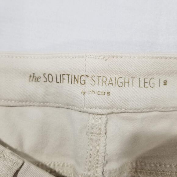 Chicos Jeans Size 2 The So Lifting Straight Leg Regular Pants Beige NWT $99 - Picture 4 of 11